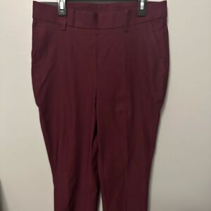 NWT‎ Rafaella Pull-On Belt Loops w/ Pockets Stretch Ankle Pant - Windsor Wine